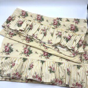 Ralph Lauren Standard Pillowcases Sophie Brooke Rose Yellow Strips Pair
